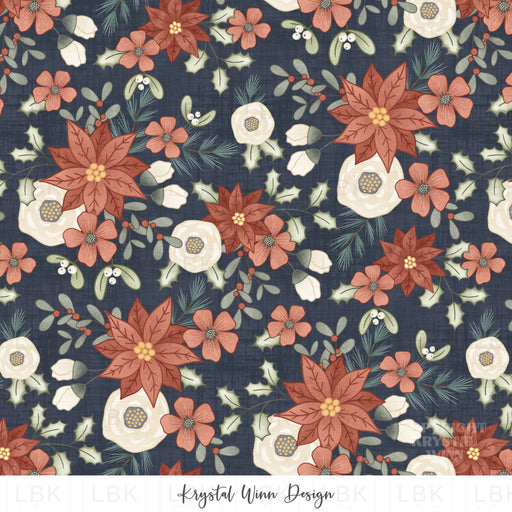 Jolly Red Floral Navy