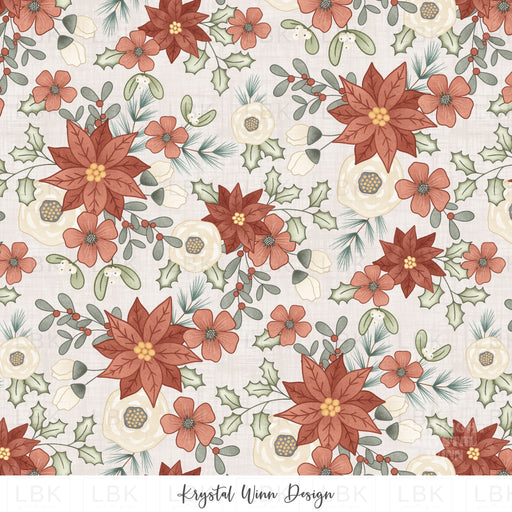 Jolly Red Floral White