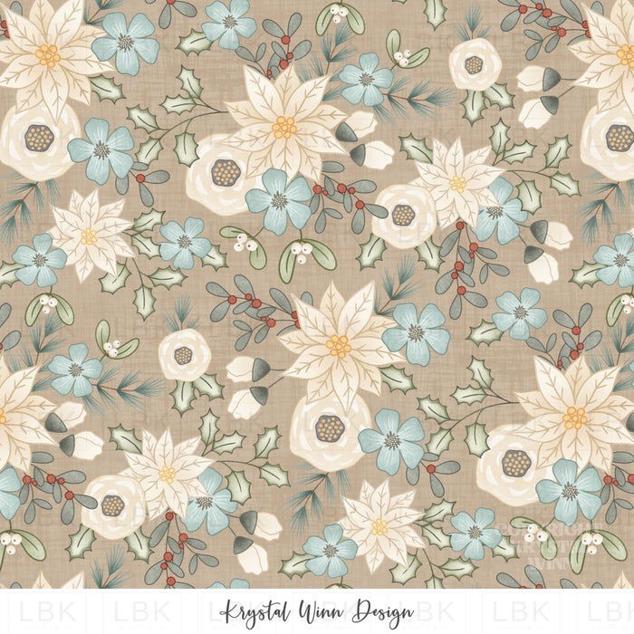 Jolly White Floral Tan