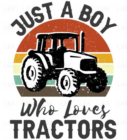 Just A Boy Who Loves Tractors - Grey
