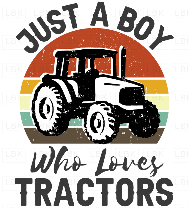 Just A Boy Who Loves Tractors - Grey