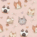 Kitty Love Cat Faces Baby Pink