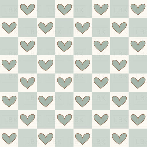 Kitty Love Heart Check Mint