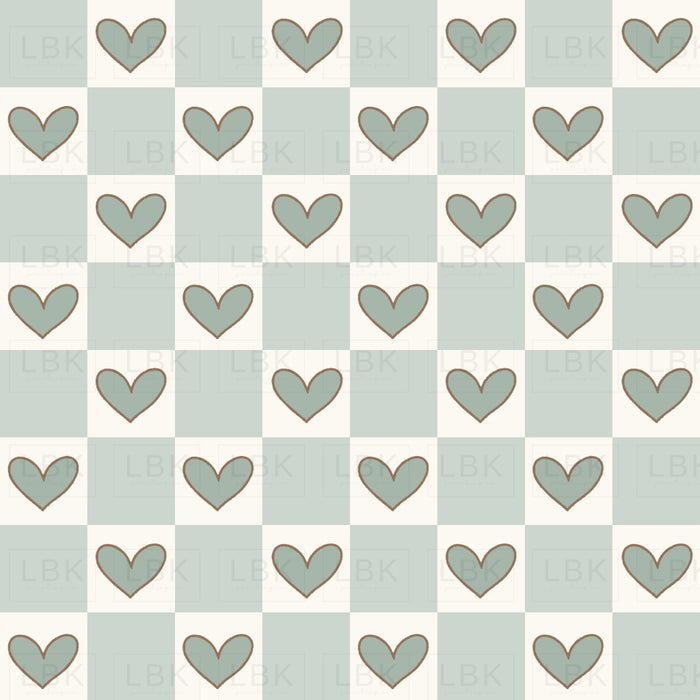 Kitty Love Heart Check Mint