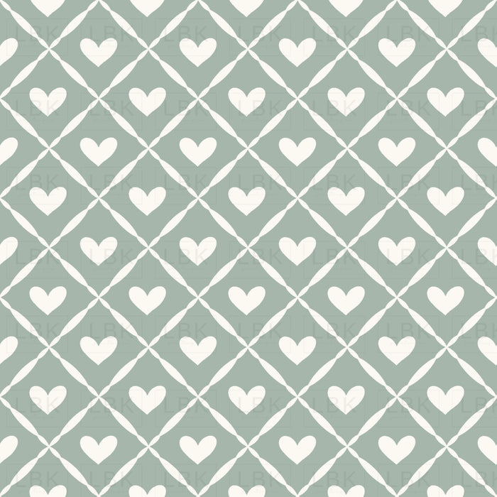 Kitty Love Heart Lattice Mint