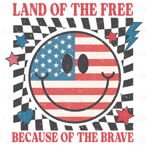 Land Of The Free Because Brave - Distressed