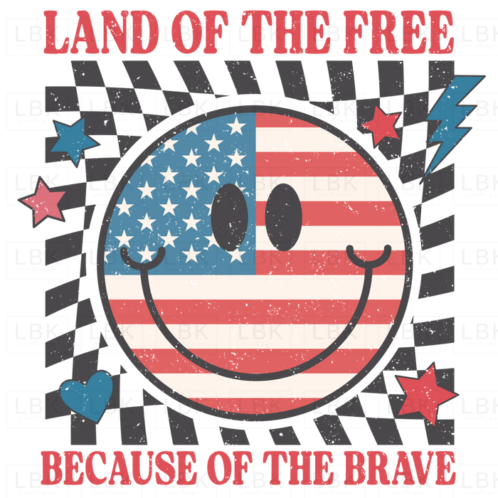 Land Of The Free Because Brave - Distressed