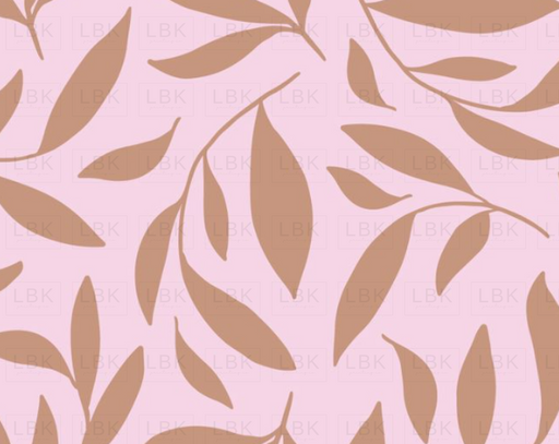 Leaf Pattern On Light Pink