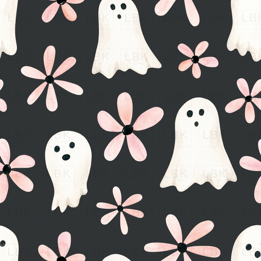 Little Boo Ghost Flowers-Black