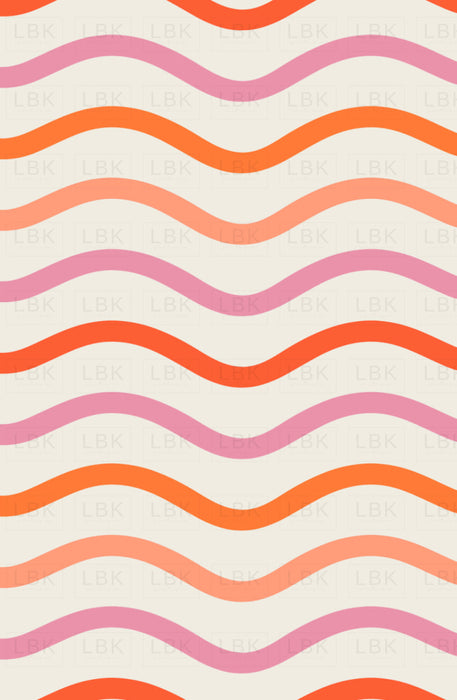 Little Valentine Multicolor Wave Stripe Fabric
