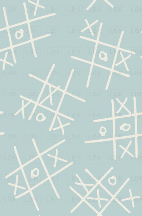 Little Valentine Naughts And Crosses In Aquamarine Blue Fabric