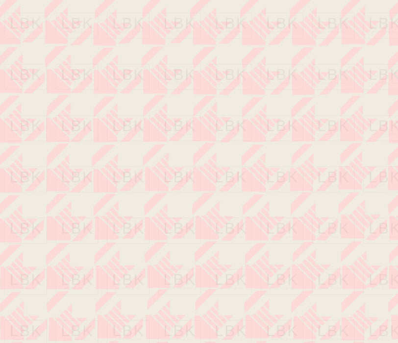 Little Valentine Striped Houndstooth In Pink Quartz Fabric