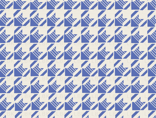 Little Valentine Striped Houndstooth In Royal Blue Fabric