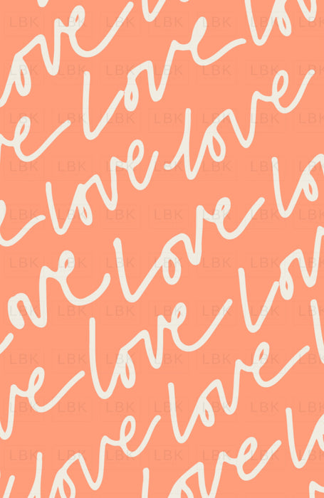 Little Valentine Words Of Love In Coral Pink Fabric