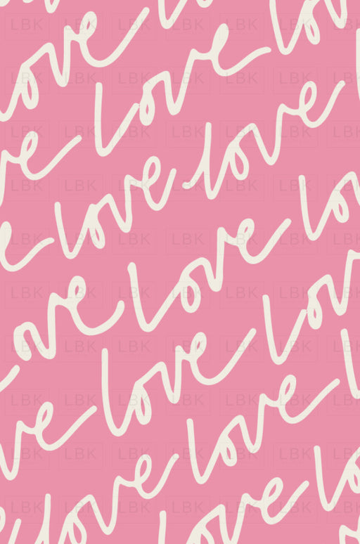 Little Valentine Words Of Love On Mauve Pink Fabric