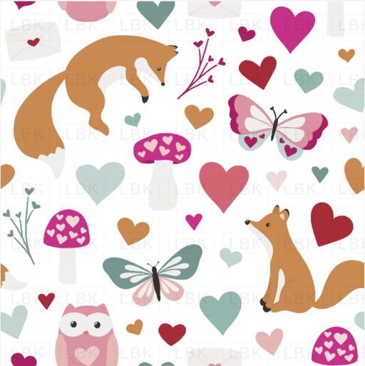 Love Doodles Foxes Fabric