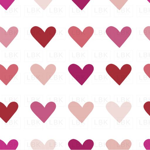 Love Doodles Hearts Multipink Fabric