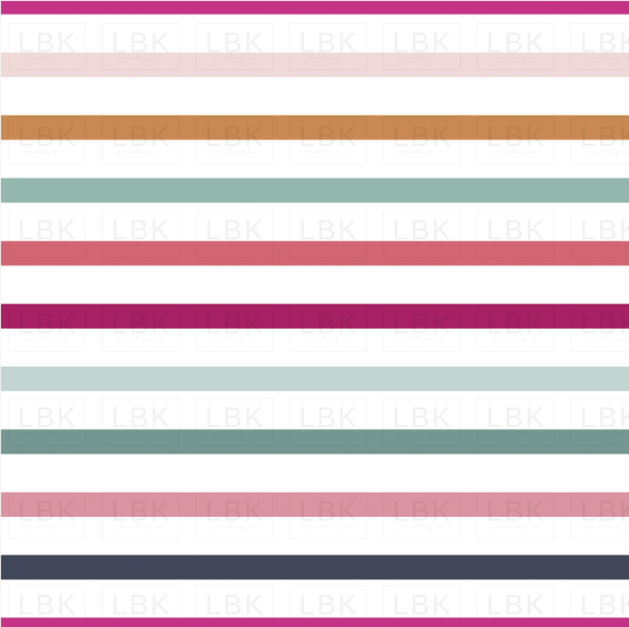 Love Doodles Pin Stripe Multicolor Fabric