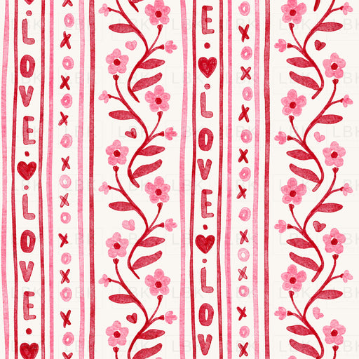 Love Floral Vertical Stripe