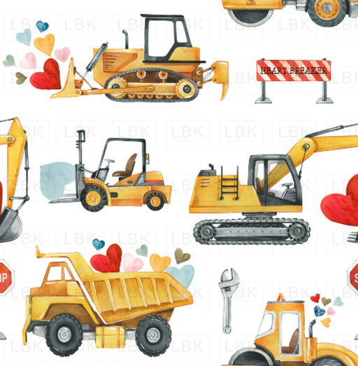Love On Wheels: Valentine Construction Trucks
