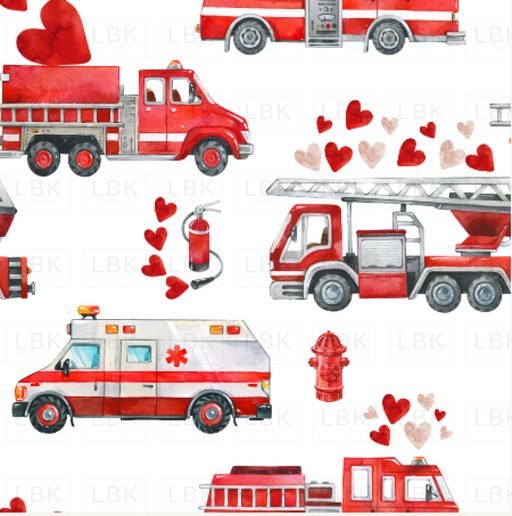 Love To The Rescue: Valentine Fire Trucks And Hearts