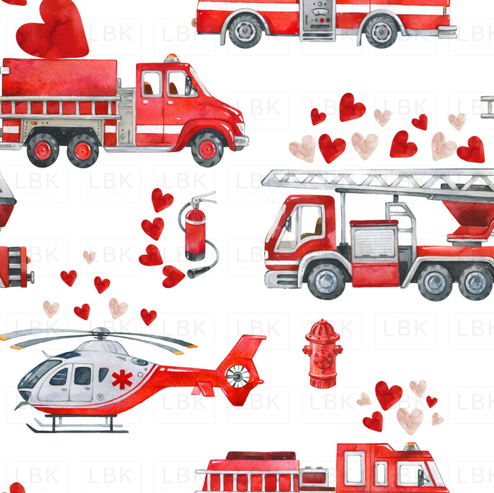 Love To The Rescue: Valentine Fire Trucks And Helicopters