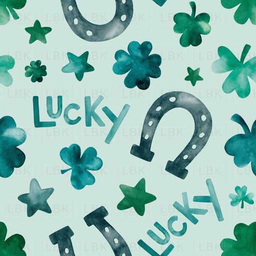 Lucky Day Shamrocks And Stars On Blue