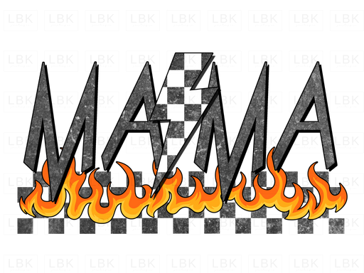 Mama - Flames & Checkered