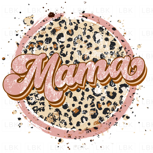 Mama Leopard Pink Circle - Distressed