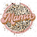 Mama Leopard Pink Circle - Distressed