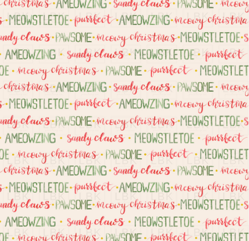 Meowy Christmas Script With Dots Cream