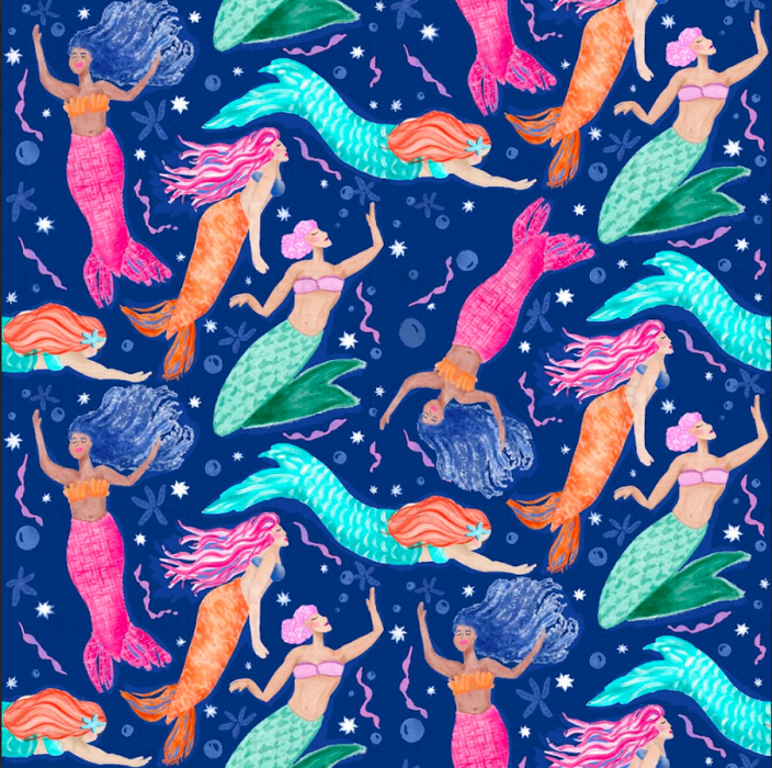 Mermaids Melody deep ocean navy