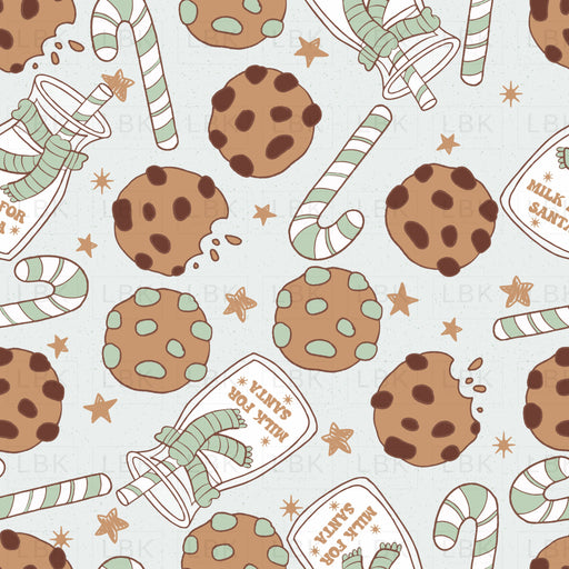 Milk For Santa Pattern Green