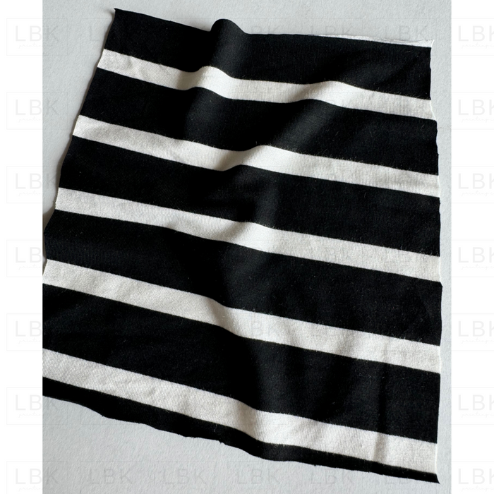 Modal Spandex Stripes Black And White