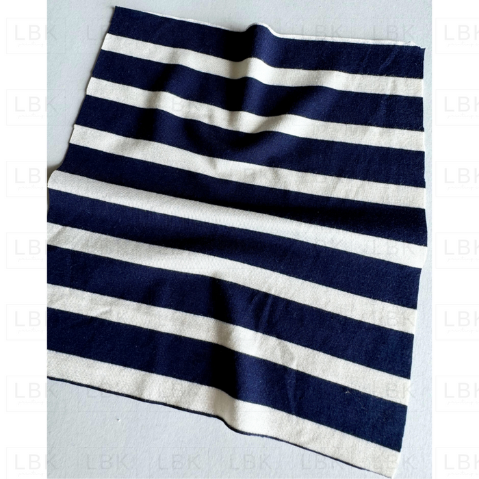 Modal Spandex Stripes Navy And White