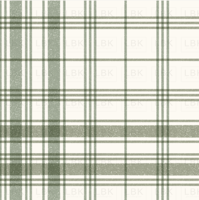 Neutral Farmhouse Plaid In Sage Olive