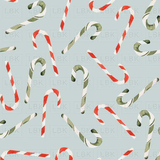 Noel Candy Canes On Silvery Blue