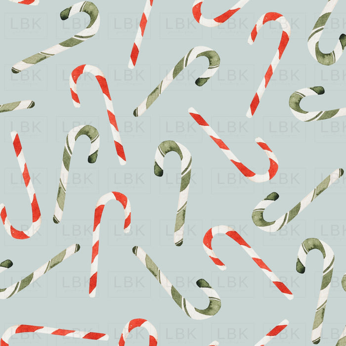 Noel Candy Canes On Silvery Blue