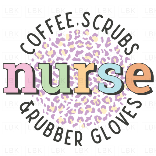 Nurse - Coffee Scrubs & Rubber Gloves