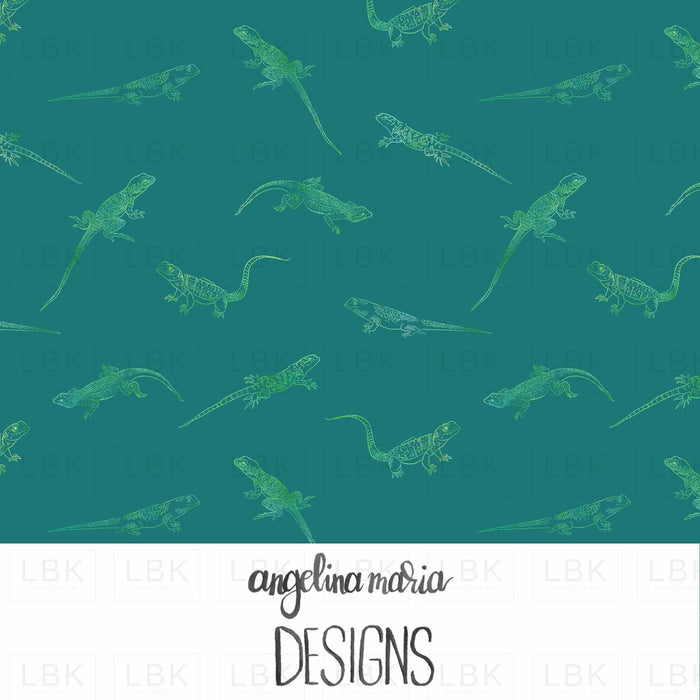 Ombre Lizards On Teal