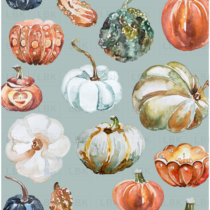 Organic Pumpkins On Tower Gray Blue