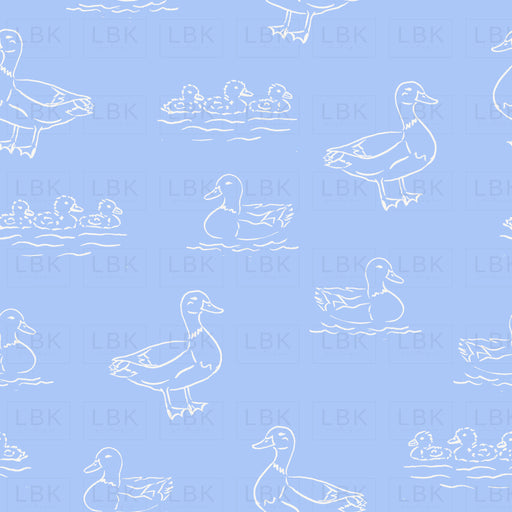 Outlined Ducks Blue