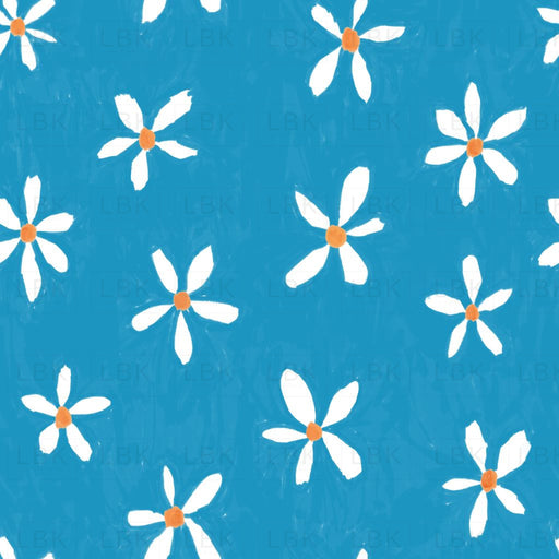 Painterly Daisies-Blue