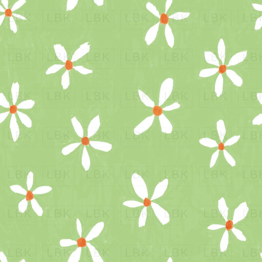 Painterly Daisies-Green