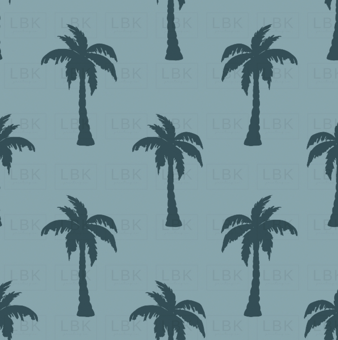 Palm Tree Silhouette Blue