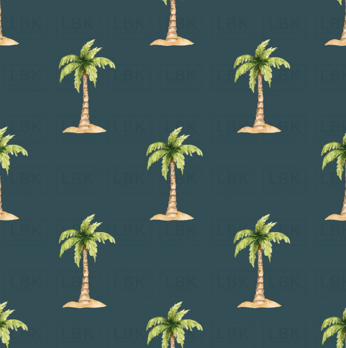 Palm Trees Island Dark Blue