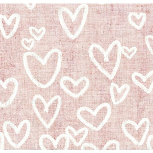 Pastel Hearts On Blush Washed Linen