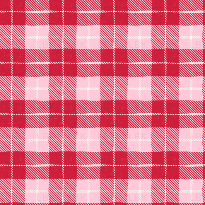 Pink And Red Textured Tartan Plaid