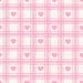 Pink Heart Linen Gingham