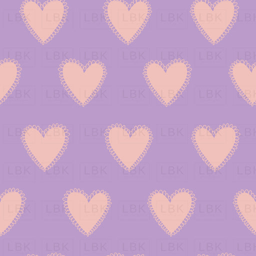 Pink Hearts On Purple Xoxo